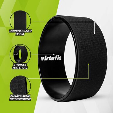 Колесо для йоги VirtuFit Premium - 33 см - колір Onyx Black