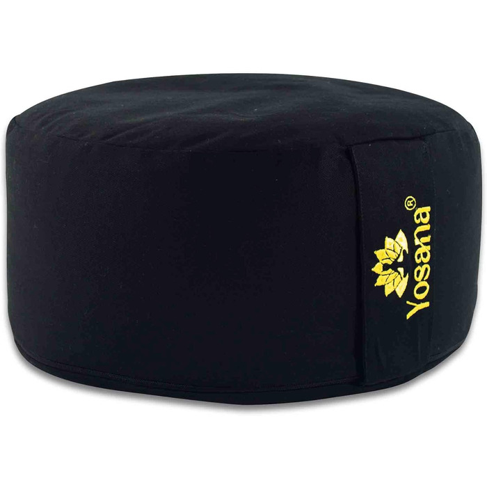 Подушка для медитації Yosana Yosana Yoga Cushion, кругла, з органічним наповнювачем зі спельти з Німеччини - Подушка для йоги з висотою сидіння 17 см і діаметром 35 см, нижня частина подушки сидіння з чохлом і ручкою, яку можна прати з органічної бавовни 