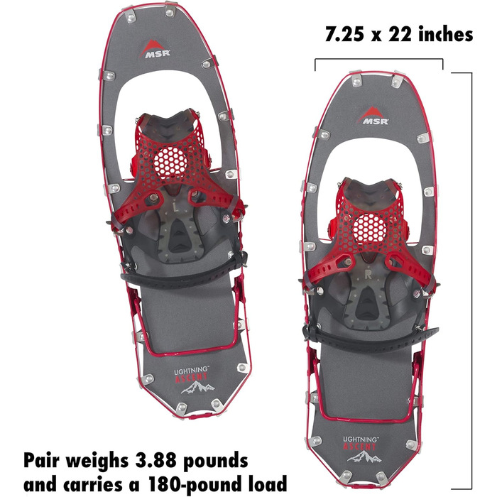 Снігоступи MSR Lightning Ascent з кріпленнями Paragon 22 Raspberry