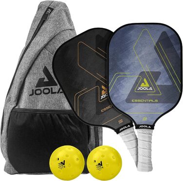 Ракетка для веслування JOOLA Pickleball Essentials зі скловолокнистою поверхнею, полімерним сердечником і сертифікацією USAPA - ідеально підходить для початківців і рекреаційних гравців (один розмір, комплект)