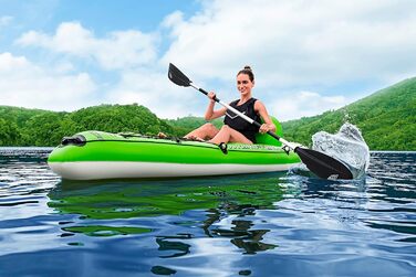 Надувний каяк Bestway Hydro-Force Koracle для риболовлі, комплект: ручний насос, весло, сумка, 1-місний човен, різні стилі
