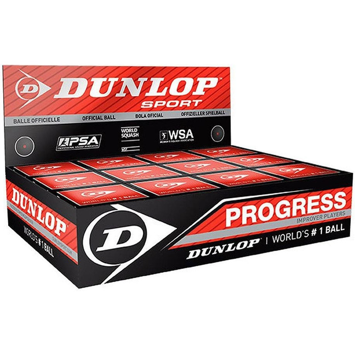 М'ячі для сквошу Dunlop Progress/Rouge 12 шт. проф. якості