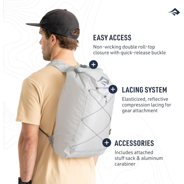 Sea to Summit Ultra-Sil Dry — водонепроникний ультралегкий рюкзак з Cordura 30D, компактний складаний, із рол-закриттям і світловідбиваючою стяжкою