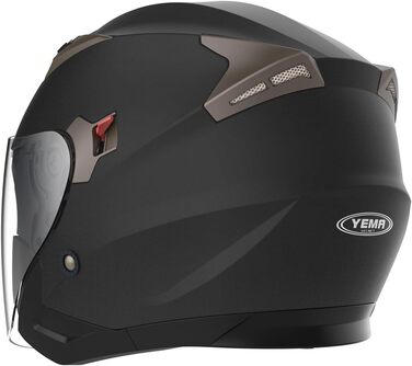 Мотоциклетний шолом YEMA YM-627 чорний матовий з подвійним візором, сонцезахисним козирком, сертифікат ECE для дорослих, чоловіків та жінок