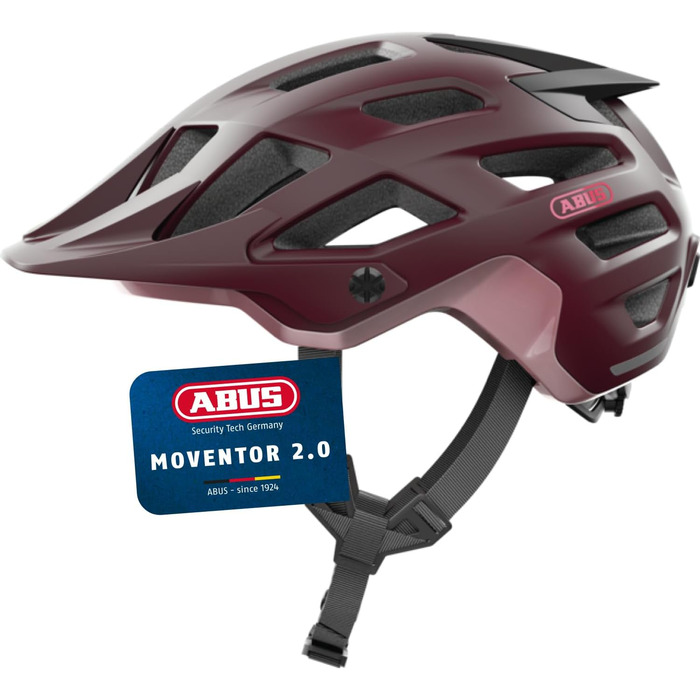 Велошолом ABUS Moventor 2.0 для MTB, універсальний, темно-червоний, розмір L (57-61 см), для жінок і чоловіків, комфортний шолом для гірського велосипеда