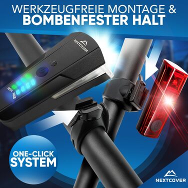 Комплект велосипедних ліхтарів із сенсором LightSense, 11 годин роботи, USB-зарядка, водонепроникний, StVZO, LED фара і задній ліхтар для велосипеда