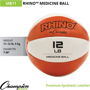 Медичний м'яч Champion Sports з натуральної шкіри