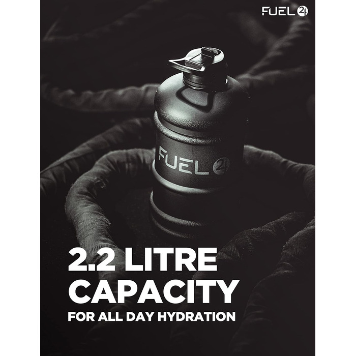 Fuel24 FlexBottle - 2.2L Water Bottle - Ultra Durable Flexible Material - Drop Protection, Closure or Straw - Sports Bottle, BPA-Free (75 characters)