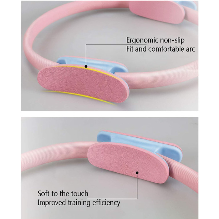 Кільця для пілатесу з подвійною ручкою, кільця для вправ, спортивні тренажери для дому для тренування та зміцнення внутрішньої та зовнішньої поверхні стегон. 2 шт. Синій.