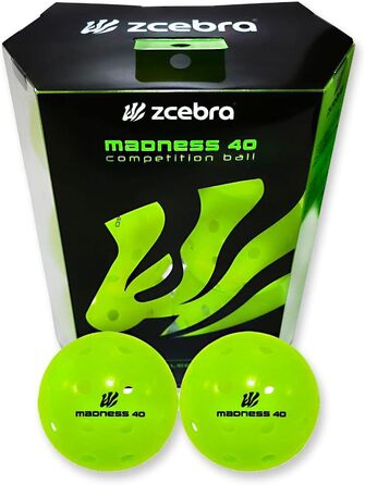 М'ячі ZCEBRA Pickleball 40 лунок Neon Green 6 уп. для приміщень