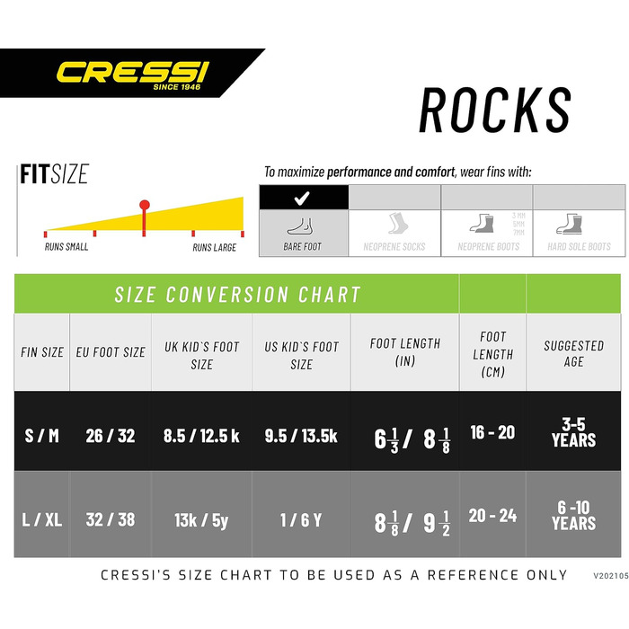 Набір трубок Cressi Kids для дітей 3-10 років - Rocks, S/M, EU 26/32