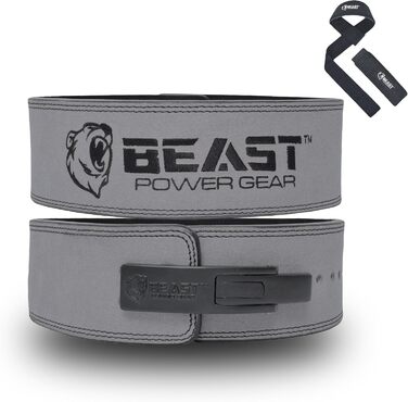 Пояс Beast Power Gear для важкої атлетики з пряжкою, 10/13 мм, XL сірий