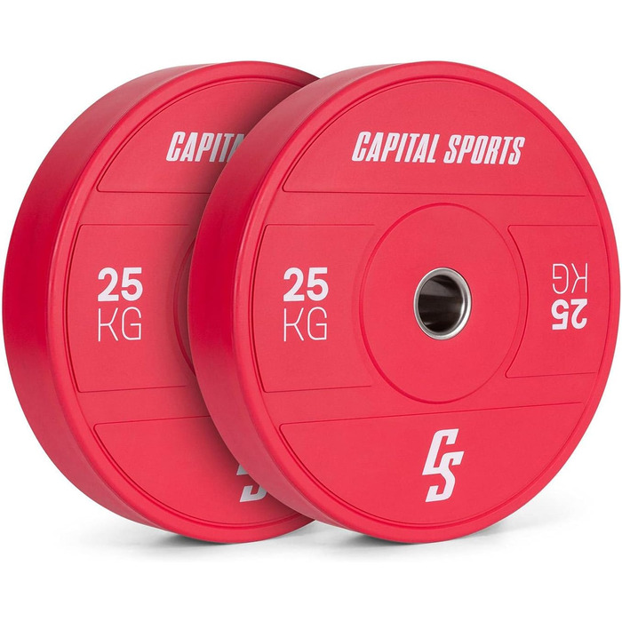 Пластини ваги Capital Sports Nipton 2021 2x25кг, 50.4мм, черв.