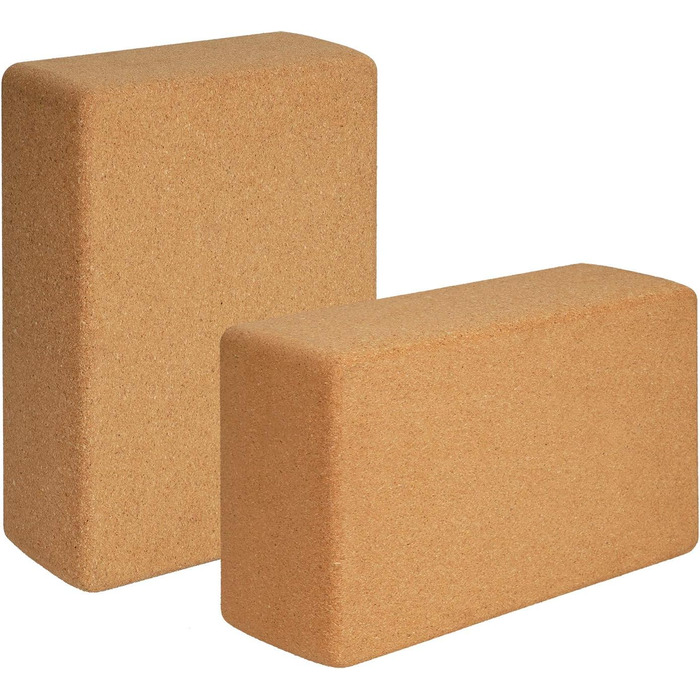 Набір з 2 натуральних коркових блоків для йоги, Yoga Block Cork Block Cork Block Set Тренування з йоги Пілатесу Вправи на розтяжку для початківців і просунутих