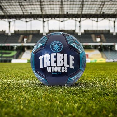 Офіційно ліцензований футбол Manchester City Treble Football - Футбол розміру 5 з міцним ПВХ, колекційне видання - ідеально підходить для вболівальників і гравців для вболівальників Ман Сіті (ВМС)