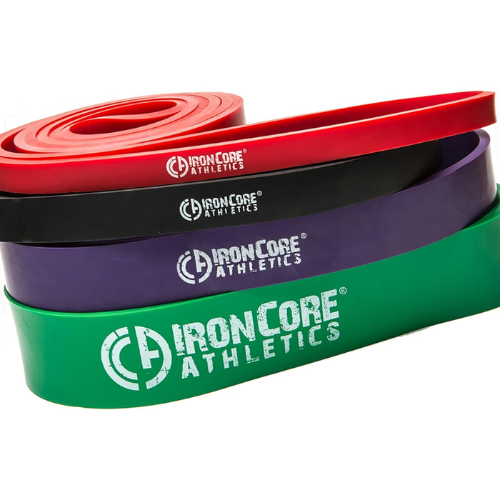 Стрічки для підтягування Iron Core Athletics - 4 рівня опору, до 75 кг