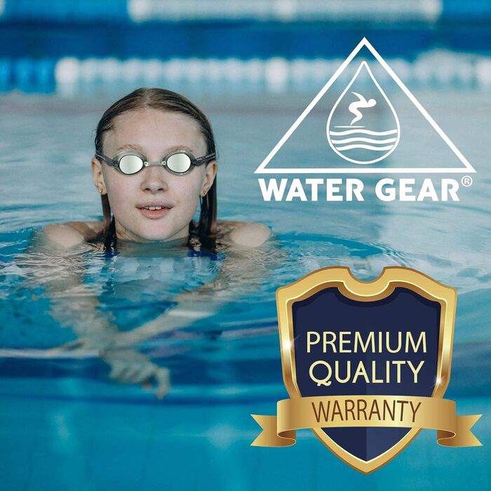 Професійні металеві шведські антифог окуляри для плавання Wasser Gear, сріблясті