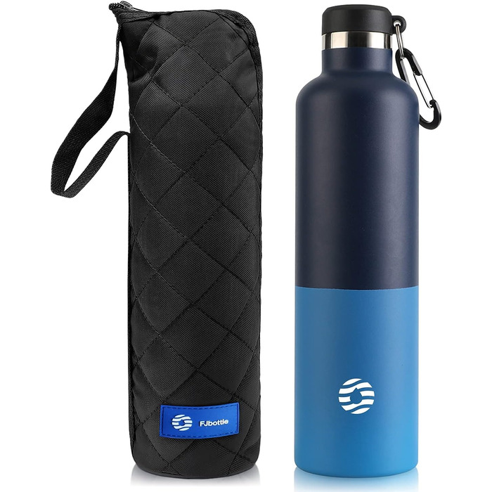 Термос-бутилка FEIJIAN FJbottle 316 з нержавіючої сталі, вакуумна, 750/1000 мл, з карабіном, BPA-free, герметична спортивна пляшка для спорту, роботи та подорожей