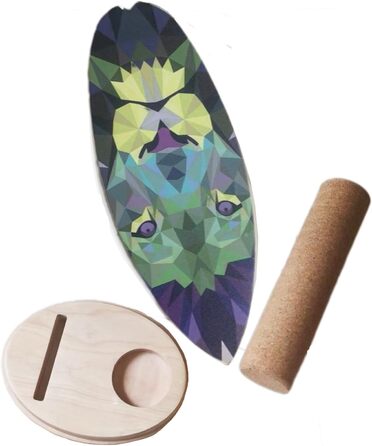 Балансборд для дому Balance Board Surf Style з роликом для тренування балансу, стабільності та зміцнення м'язів кора, спортивний тренажер для серфінгу та фітнесу (Лев)