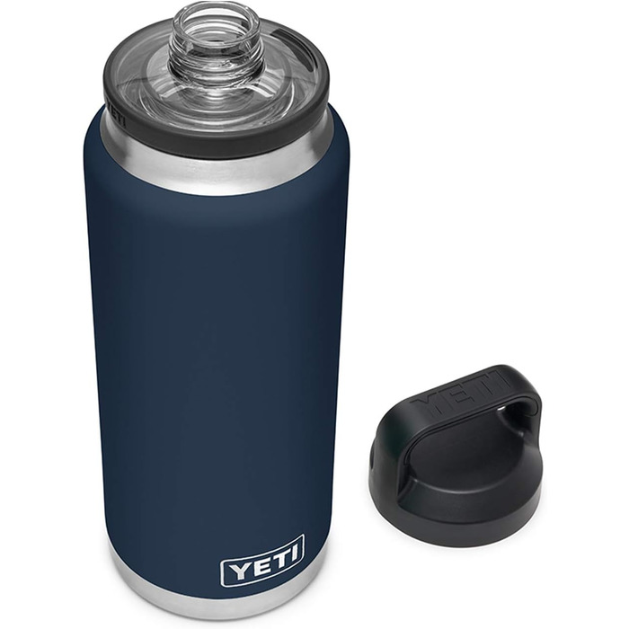 Термос-пляшка YETI Rambler, вакуумна, нержавіюча сталь, з кришкою, колір морський синій