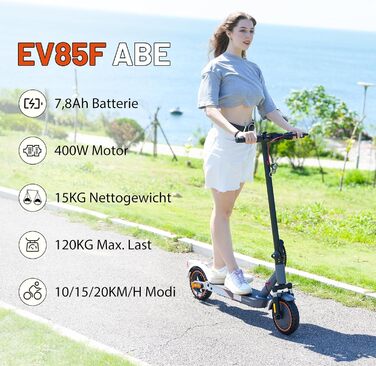 Електросамокат EVERCROSS EV85F, 400 Вт, 7,8 Агод, 15 кг, 120 кг