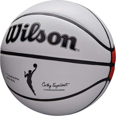 Жіночі баскетбольні м'ячі WILSON WNBA Commemorative Series, офіційні баскетбольні м'ячі та розміри (розмір 6 - 28,5', білий/помаранчевий)