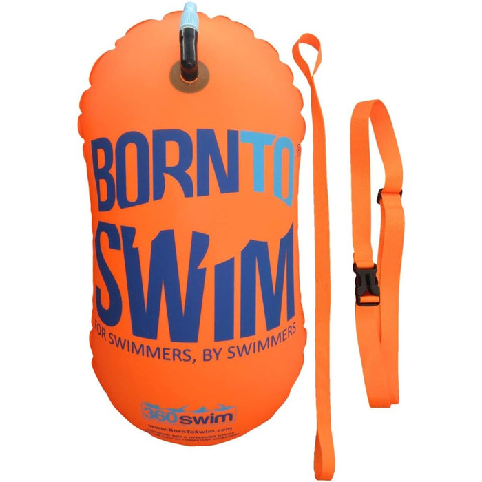 Буй буксирувальний унісекс BornToSwim, захисний помаранчевий (28x49 см)