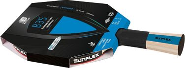 Ракетка для настільного тенісу Sunflex Color COMP B35 Ракетка для настільного тенісу Bat TT Тренувальна ракетка для хобі увігнута ручка Синя гума, сертифікована ITTF Для просунутих гравців комплект з подвійним кейсом, м'ячами та 1 додатковою ракеткою