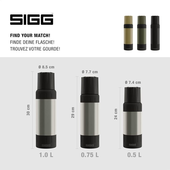 Термос SIGG Alpine Star 0.5 л, нержавіюча сталь, ізольована пляшка для напоїв, з чашкою, для кемпінгу та подорожей, зберігає тепло до 15 годин, холод до 56 годин, BPA-free, сірий