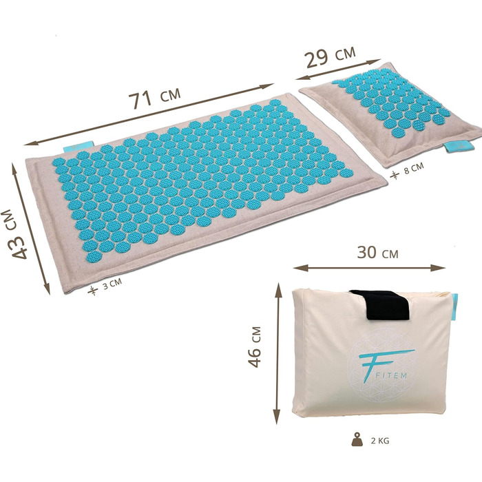 Набір для точкового масажу Fitem килимок подушка сумка знеболювальний