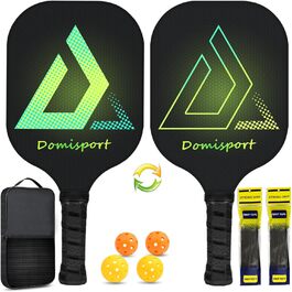Набір для піклболу Domisport 2024: легкі та міцні ракетки з м'ячами, сумкою та м'яким руків'ям – подарунок для гравців