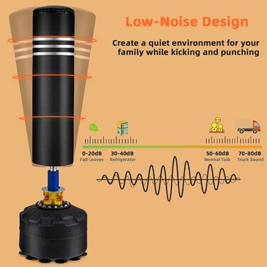 Боксерська груша KOMFOTTEU стоячи 175см, важка боксерська груша зі стійкою, набір боксерської груші стоячи чорнилом. Боксерські рукавички, боксерська сумка, боксерська груша, мішок з піском для дорослих