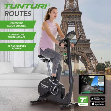 Велотренажер Tunturi FitCycle 50i/70i з LCD монітором Ергометр з додатком (Tunturi Routes & Zwift) Домашній тренажерний велосипед на 32 кроки, датчик серцевого ритму, вантажопідйомність 150 кг Tunturi Fitcycle 70i