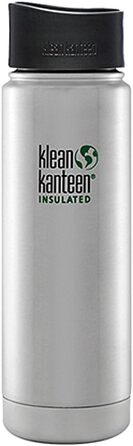 Пляшка для води Klean Kanteen широка вакуумна ізоляція з кришкою для кафе 2.0 592 мл матова нержавіюча