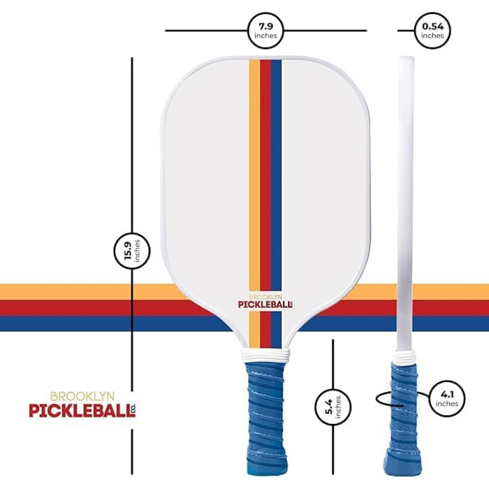 Набір для піклболу Brooklyn Pickleball Co: 2 білі карбонові ракетки, 4 м'ячі, чохол, рельєфна нековзна ручка, стартовий комплект