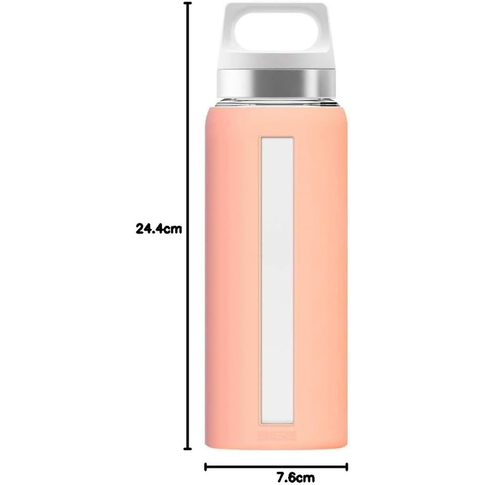 SIGG Dream пляшка для води 0.65 л, скляна, з силіконовим чохлом, термостійка, герметична, без шкідливих речовин