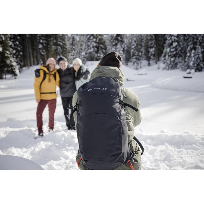 Рюкзак VAUDE Wizard 18+4 чорний, водовідштовхувальний туристичний рюкзак для жінок і чоловіків, зручна система перенесення, органайзер
