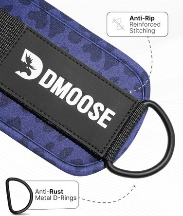 DMoose фітнес-манжети для ніг на кабельний тренажер, універсальні ремінці для кросоверів, кікбеки, аксесуари для тренувань для жінок і чоловіків, чорний леопард, пара
