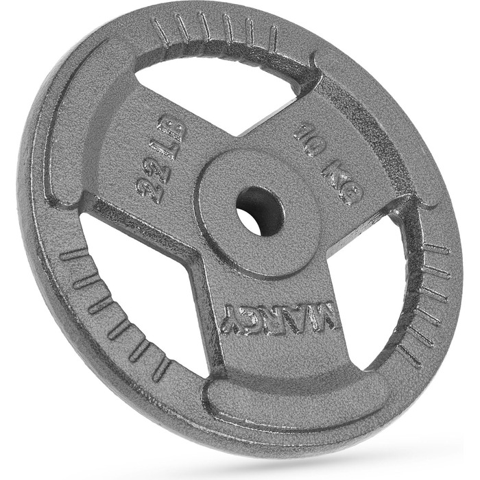 Пластини Gymtek 1,25-20кг, 30мм, Tri-Grip, чорні, чавунні