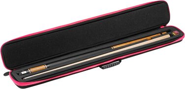 Сумка для більярду Cue Bag Casemaster Parallax 600D Oxford важка поліестерова тканина та м'яка внутрішня частина, для 1 повного кия з 2 частин (1 приклад/1 стрижень) (чорний з рожевим краєм)