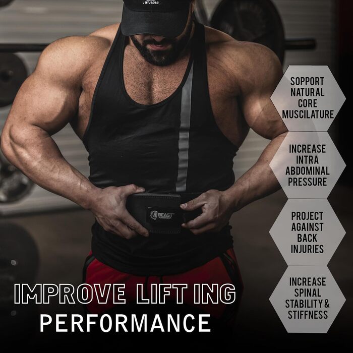 Пояс для важкої атлетики Beast Power Gear з важільною пряжкою, 10 і 13 мм, ширина 10,2 см, підтримка спини для пауерліфтингу, станова тяга, присідання