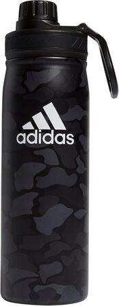 adidas термобутилка 600 мл, подвійні стінки, ізольована, нержавіюча сталь 18/8, для гарячих і холодних напоїв, Nomad Camo сірий/чорний/білий