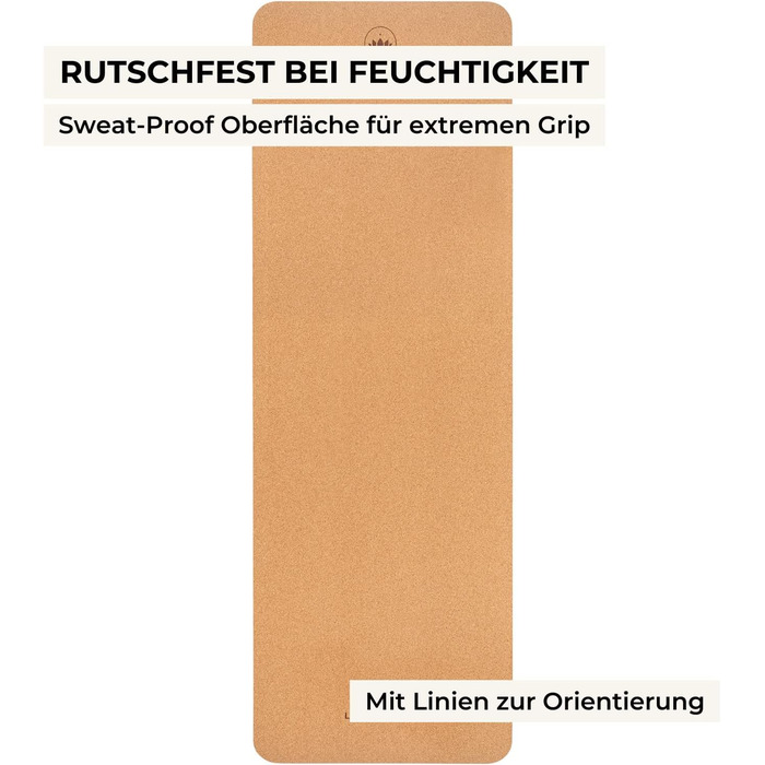 Килимок для йоги Lotuscrafts ARISE CORK - Нековзна поверхня, захищена від поту - 100 матеріали, що підлягають переробці - Килимок для йоги з натуральної пробки та натурального каучуку ідеально підходить для гарячої йоги - Високе зчеплення та дуже легкий (