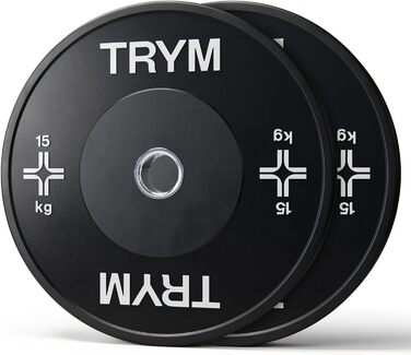 Пластини Trym Olympia 50мм, 5-25кг, 2шт, гума, чорні, 30кг (2x15кг)