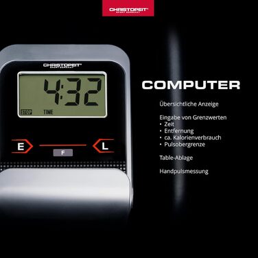 Гібридний тренажер Christopeit Sport AX 6500, 2-в-1, магнітна система гальмування, 10 рівнів навантаження, до 150 кг, чорний