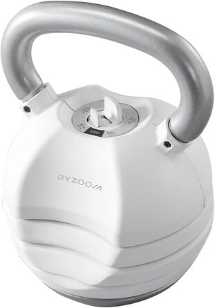 Гиря BYZOOM FITNESS 18 кг, біла, 5 ваг