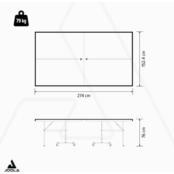 Стіл для тенісу JOOLA - алюмінієвий композит 6 мм, погодостійкий, складаний