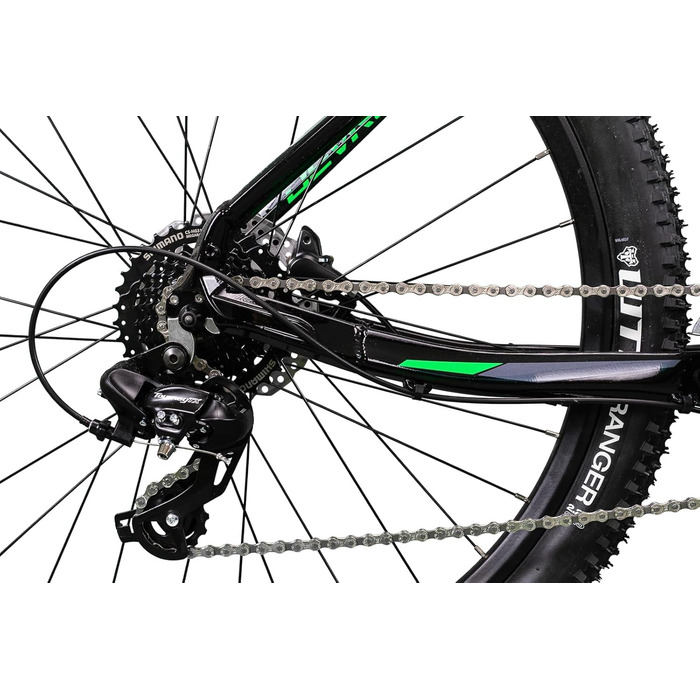 Гірський велосипед Devron Riddle RM1.7 для чоловіків - Alloy Hardtail, 27,5 дюймів, Shimano 3x8, гідравлічне дискове гальмо, універсальний MTB для Adventure Black S