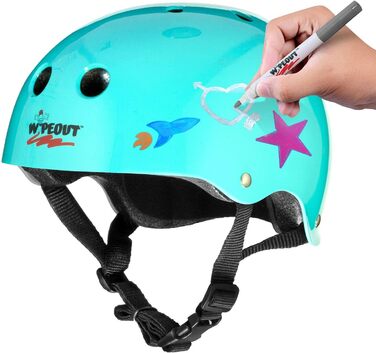 Шолом Wipeout Dry Erase для велосипеда, ковзанів, самоката, бірюзово-синій