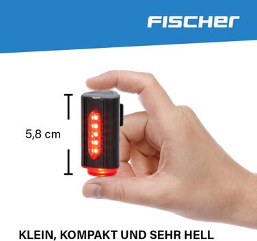 Велосипедний LED набір освітлення FISCHER Twin з 360° підсвіткою для безпеки, передня фара 60 Люкс